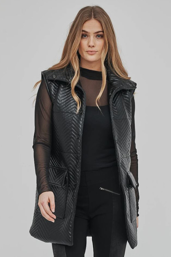 QUILTED VEST NU - 000 BLACK